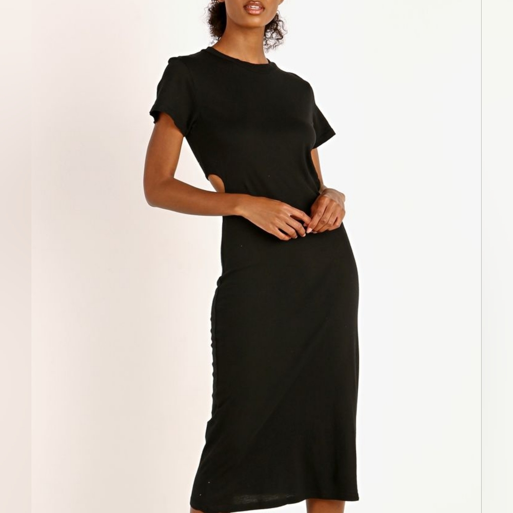 LNA Black Open Back Maxi Dress Size XS